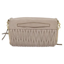 Miu Miu Matelasse Shoulder Bag Leather Pink Gold Auth 127214-2