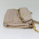 Miu Miu Matelasse Shoulder Bag Leather Pink Gold Auth 127214-4
