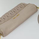 Miu Miu Matelasse Shoulder Bag Leather Pink Gold Auth 127214-6