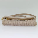 Miu Miu Matelasse Shoulder Bag Leather Pink Gold Auth 127214-5