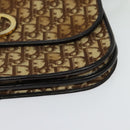 Christian Dior Trotter Canvas Shoulder Bag Brown Gold Auth 127215-11