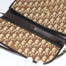 Christian Dior Trotter Canvas Shoulder Bag Brown Gold Auth 127215-14
