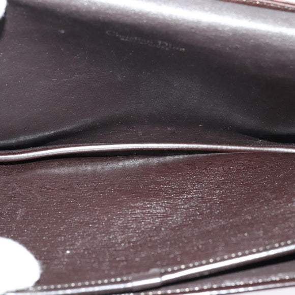 Christian Dior Trotter Canvas Shoulder Bag Brown Gold Auth 127215