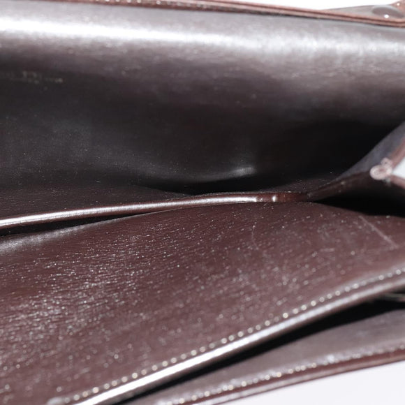 Christian Dior Trotter Canvas Shoulder Bag Brown Gold Auth 127215