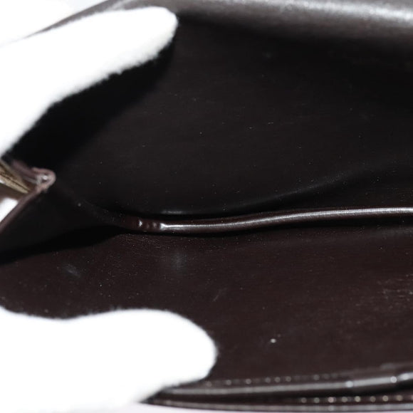 Christian Dior Trotter Canvas Shoulder Bag Brown Gold Auth 127215