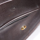 Christian Dior Trotter Canvas Shoulder Bag Brown Gold Auth 127215-19