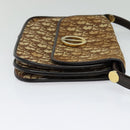 Christian Dior Trotter Canvas Shoulder Bag Brown Gold Auth 127215-5
