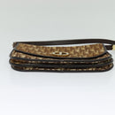 Christian Dior Trotter Canvas Shoulder Bag Brown Gold Auth 127215-9