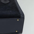 GUCCI Bamboo Hand Bag Suede Navy Gold 002 123 0260 Auth 127217-11