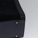 GUCCI Bamboo Hand Bag Suede Navy Gold 002 123 0260 Auth 127217-13