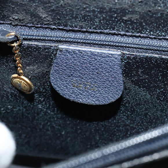 GUCCI Bamboo Hand Bag Suede Navy Gold 002 123 0260 Auth 127217