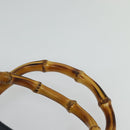 GUCCI Bamboo Hand Bag Suede Navy Gold 002 123 0260 Auth 127217-8