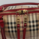 BURBERRY Nova Check Tote Bag PVC Beige Gold Auth 127229-14