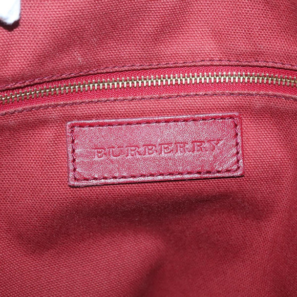 BURBERRY Nova Check Tote Bag PVC Beige Gold Auth 127229