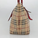 BURBERRY Nova Check Tote Bag PVC Beige Gold Auth 127229-4