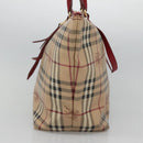 BURBERRY Nova Check Tote Bag PVC Beige Gold Auth 127229-5