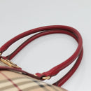 BURBERRY Nova Check Tote Bag PVC Beige Gold Auth 127229-8