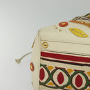 PRADA Hand Bag Canvas Beige Gold Auth 127232-15