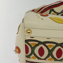 PRADA Hand Bag Canvas Beige Gold Auth 127232-8