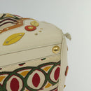 PRADA Hand Bag Canvas Beige Gold Auth 127232-17