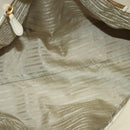 PRADA Hand Bag Canvas Beige Gold Auth 127232-9