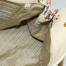 PRADA Hand Bag Canvas Beige Gold Auth 127232-20