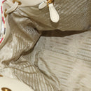 PRADA Hand Bag Canvas Beige Gold Auth 127232-21