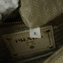 PRADA Hand Bag Canvas Beige Gold Auth 127232-11