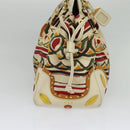 PRADA Hand Bag Canvas Beige Gold Auth 127232-3