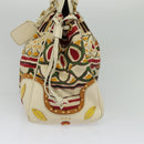 PRADA Hand Bag Canvas Beige Gold Auth 127232-4