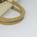 PRADA Hand Bag Canvas Beige Gold Auth 127232-14