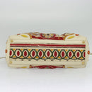 PRADA Hand Bag Canvas Beige Gold Auth 127232-5