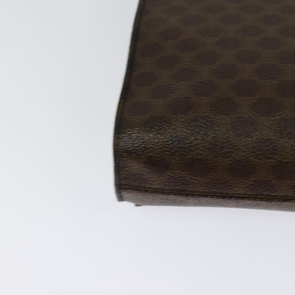 CELINE Macadam Canvas Shoulder Bag PVC Brown Gold Auth 127234