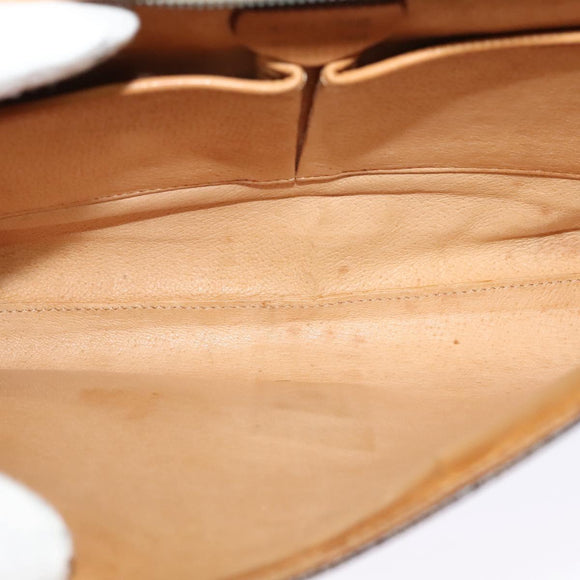 CELINE Macadam Canvas Shoulder Bag PVC Brown Gold Auth 127234