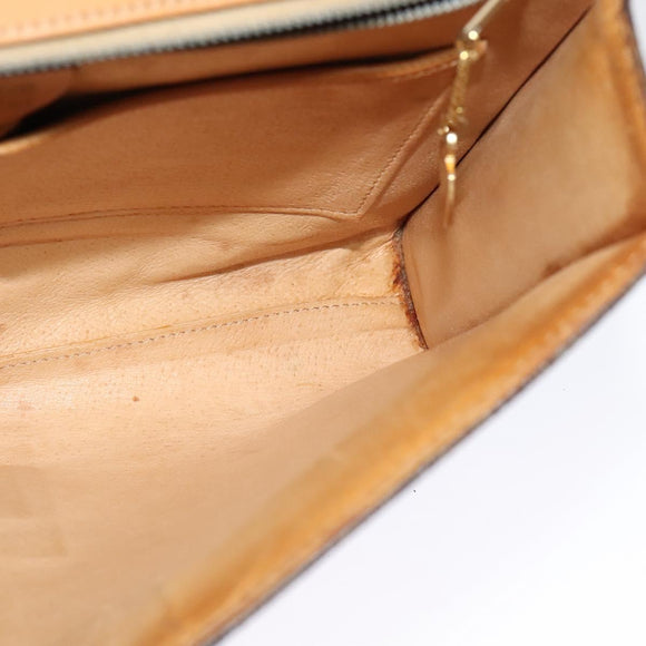 CELINE Macadam Canvas Shoulder Bag PVC Brown Gold Auth 127234