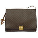 CELINE Macadam Canvas Shoulder Bag PVC Brown Gold Auth 127234-2