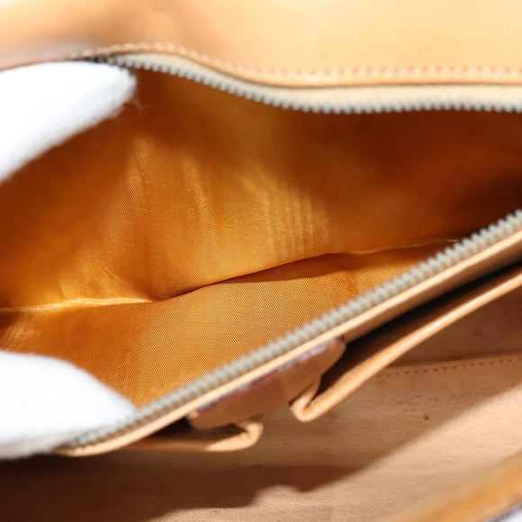 CELINE Macadam Canvas Shoulder Bag PVC Brown Gold Auth 127234