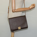 CELINE Macadam Canvas Shoulder Bag PVC Brown Gold Auth 127234-22