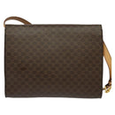 CELINE Macadam Canvas Shoulder Bag PVC Brown Gold Auth 127234-2