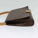 CELINE Macadam Canvas Shoulder Bag PVC Brown Gold Auth 127234-3