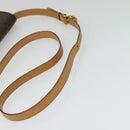 CELINE Macadam Canvas Shoulder Bag PVC Brown Gold Auth 127234-7
