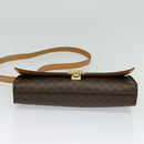 CELINE Macadam Canvas Shoulder Bag PVC Brown Gold Auth 127234-9