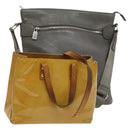 LOUIS VUITTON Taiga Vernis Shoulder Bag 2Set Beige Gray LV Auth 127248-1