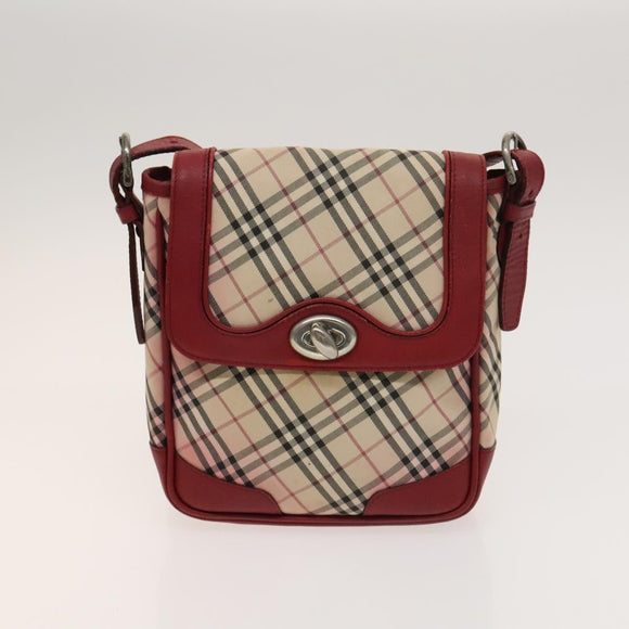 BURBERRY Nova Check Hand Bag Canvas 2Set Beige Auth 127249