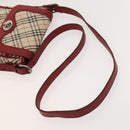 BURBERRY Nova Check Hand Bag Canvas 2Set Beige Auth 127249-13