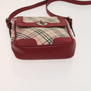 BURBERRY Nova Check Hand Bag Canvas 2Set Beige Auth 127249-15