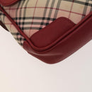 BURBERRY Nova Check Hand Bag Canvas 2Set Beige Auth 127249-16