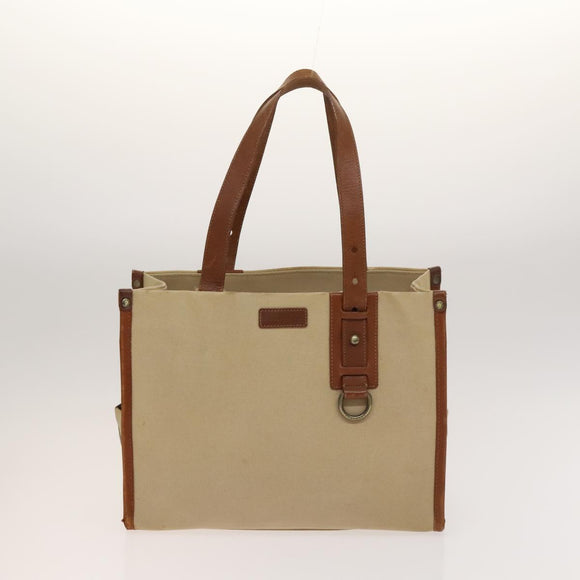 BURBERRY Nova Check Hand Bag Canvas 2Set Beige Auth 127249