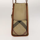 BURBERRY Nova Check Hand Bag Canvas 2Set Beige Auth 127249-4