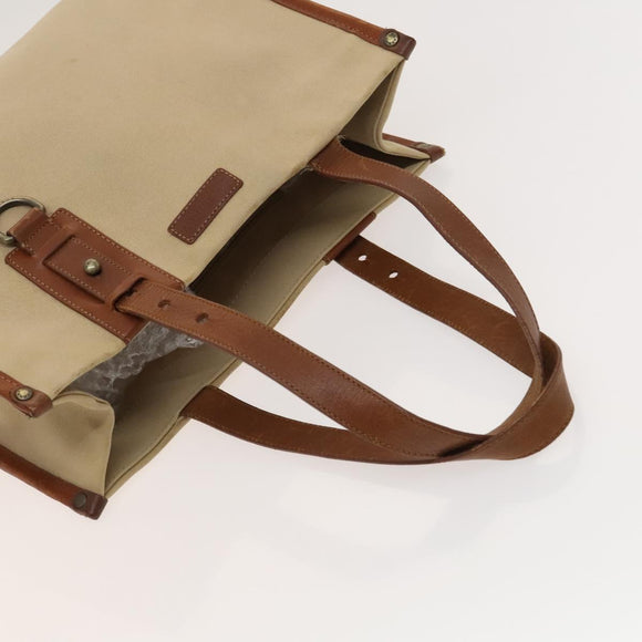 BURBERRY Nova Check Hand Bag Canvas 2Set Beige Auth 127249